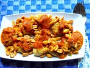 Batagor mit Erdnusssauce und gerösteten Heilbohnen - Rezept - Bild Nr. 17967