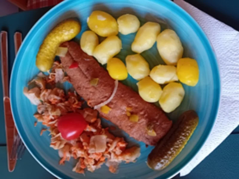 Bratheringsfilet mit Mini-Pellkartoffeln, Kimchi und Gewürzgurken - Rezept - Bild Nr. 2
