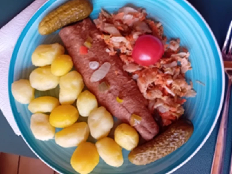Bratheringsfilet mit Mini-Pellkartoffeln, Kimchi und Gewürzgurken - Rezept - Bild Nr. 6