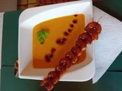 Möhren-Creme-Suppe mit Garnelenspieß - Rezept - Bild Nr. 2