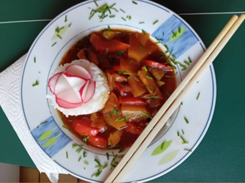 Putenbrustfilet mit Gemüse süß-sauer im Wok und Jasmin-Reis - Rezept - Bild Nr. 17989