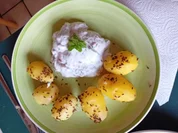 Kümmel-Pellkartoffel-Drillinge mit Lachsschinken-Schnittlauchröllchen-Quark - Rezept - Bild Nr. 2