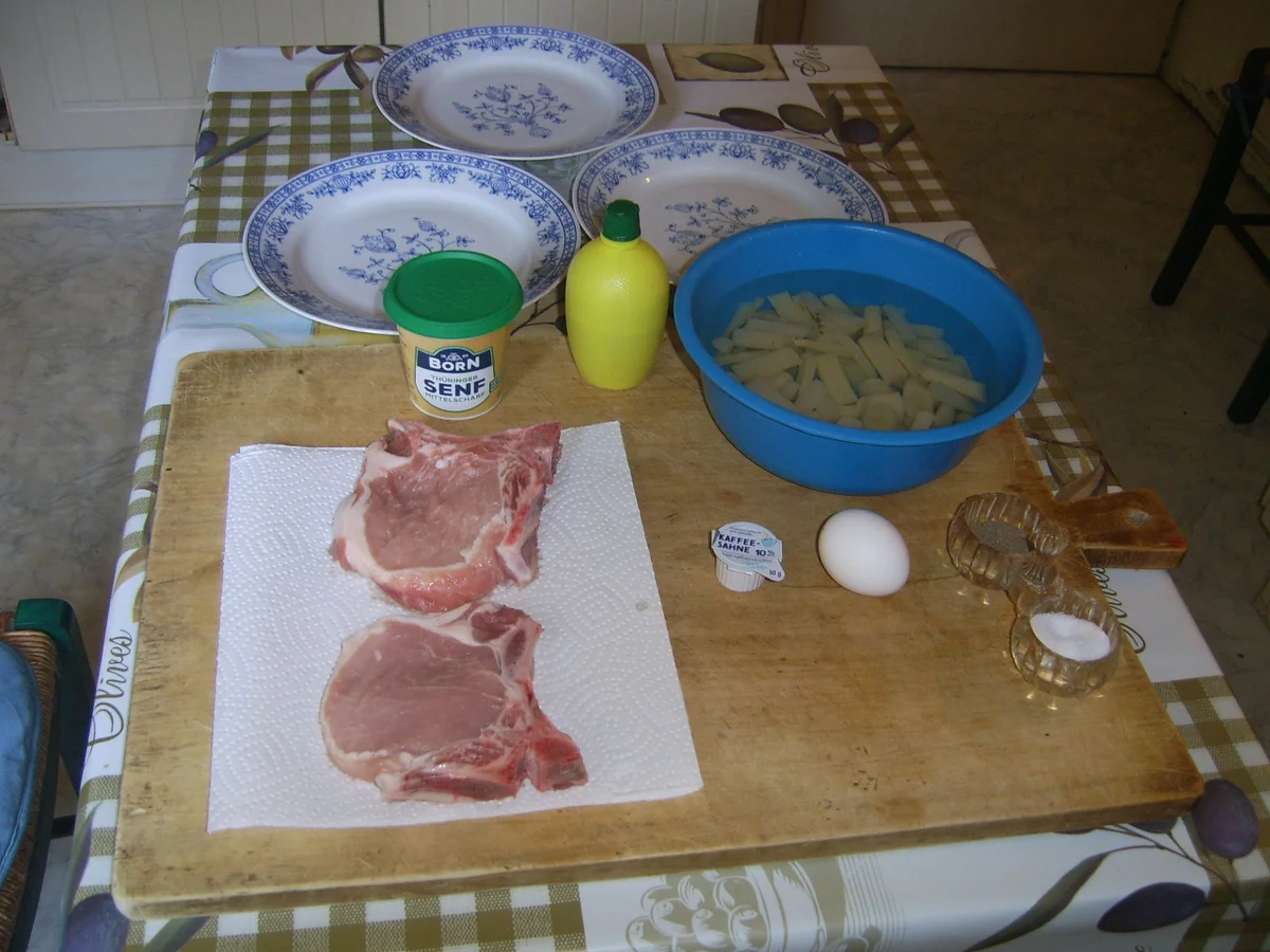 Pfannenkotelett an Schwarzwurzeln und Salzkartoffel - Rezept - Bild Nr. 3