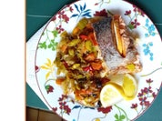 Lachsforelle mit Gemüsemix aus dem Backofen - Rezept - Bild Nr. 2