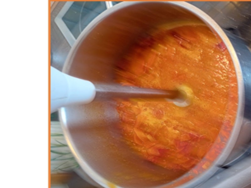 Pikante Möhren-Paprika-Creme-Suppe mit Garnelenspieß - Rezept - Bild Nr. 7