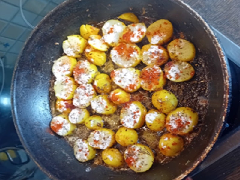 Steinpilze mit Rührei und Bratkartoffeln - Rezept - Bild Nr. 9