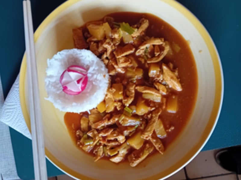 Rezept: Hähnchenbrustfilet-Curry mit Ananas und Basmatireis Bild Nr. 2 Hähnchenbrustfilet-Curry mit Ananas und Basmatireis - Rezept - Bild Nr. 2