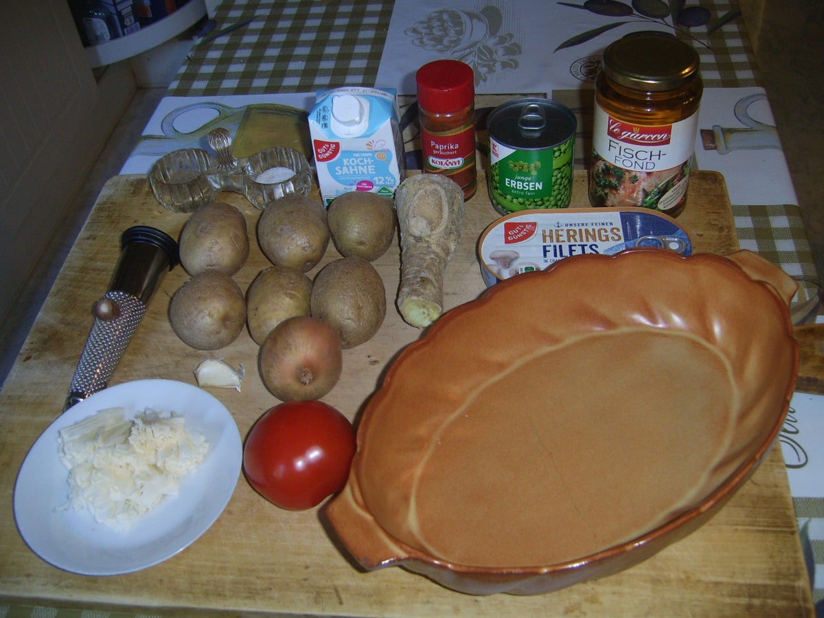 Kartoffelgratin mit Hering und Meerrettichsauce - Rezept - Bild Nr. 2