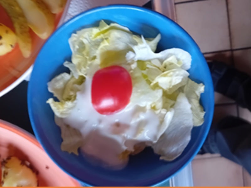 Heringsfilet in Sahnesauce mit Kümmel-Pellkartoffeln und Eisbergsalat - Rezept - Bild Nr. 8