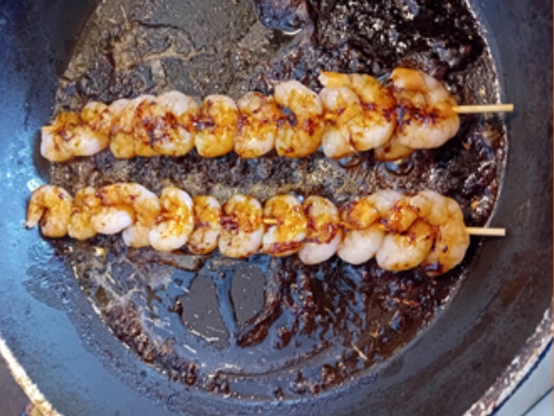 Curry-Gemüsemix im Wok mit Garnelenspieß und Jasmin-Reis - Rezept - Bild Nr. 14