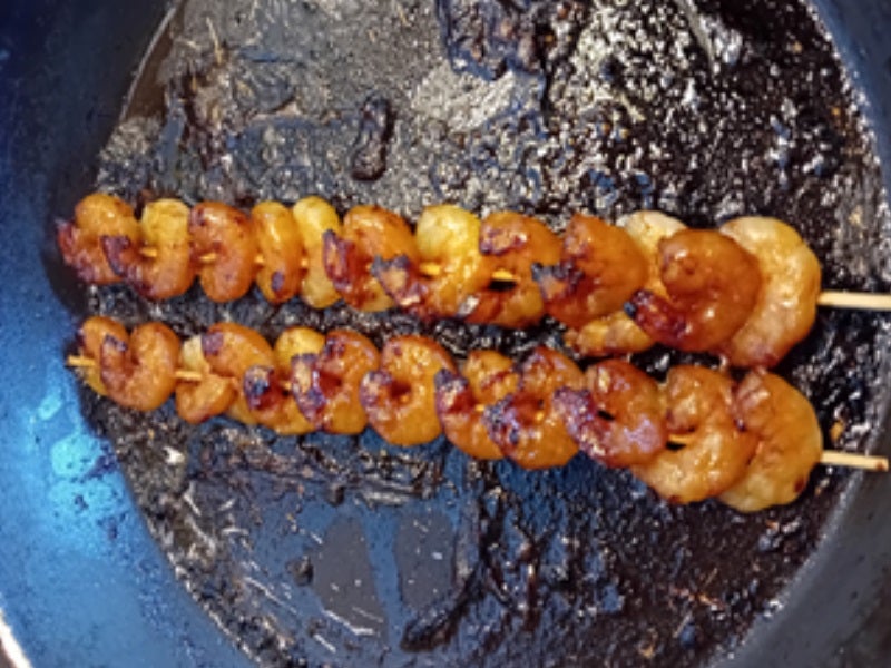 Curry-Gemüsemix im Wok mit Garnelenspieß und Jasmin-Reis - Rezept - Bild Nr. 16