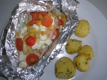 Goldene Lachspäckchen - Rezept