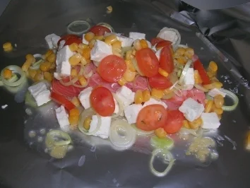 Goldene Lachspäckchen - Rezept