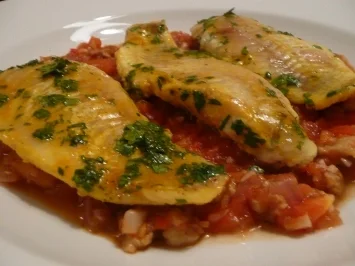 Rotbarbe im Tomatenbett - Rezept