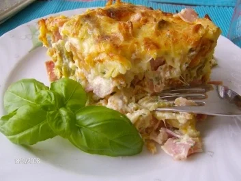 Bunter Nudelschinken-Auflauf - Rezept