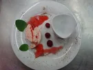 Himbeerparfait mit frischen Pink Grapefruitfilets im "Küstennebel" - Rezept