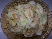 gelbe Bohnen Gurkensalat mit Schmand - Rezept