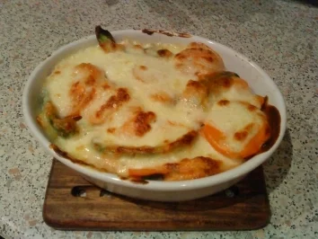 Tomaten-Paprika-Kartoffelauflauf mit Mozzarella - Rezept