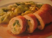 Putenroulade mit Lauchfüllung - Rezept
