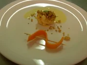 Meeresfrüchte-Safrancrumble an Orangenblüten-Kokossößchen - Rezept