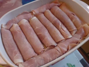 Gefüllte Schinkenröllchen - Rezept