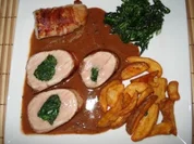 Gefülltes Schweinefilet mit Blattspinat - Rezept