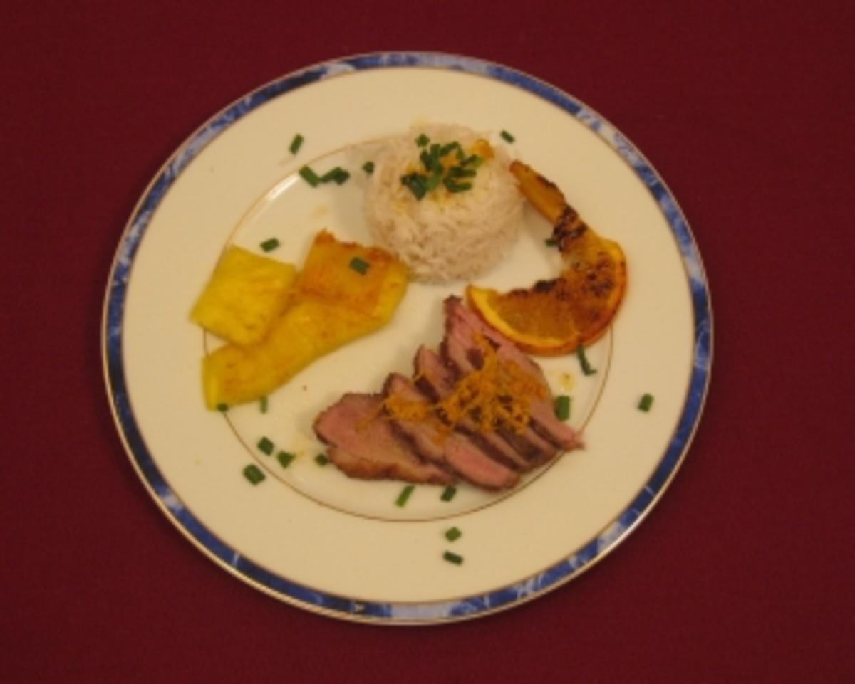 Ente a l´orange - Canard poele a l´orange et a l´ananas avec son riz ... Ente a l´orange - Canard poele a l´orange et a l´ananas avec son riz ...