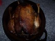 Weihnachtsgans mit Apfel-Rumrosinenfüllung - Rezept