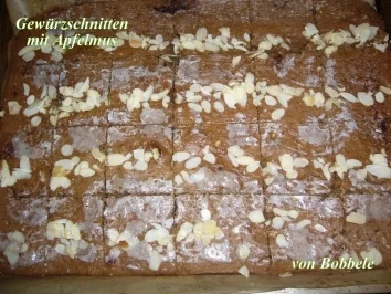 Lebkuchen: Gewürzschnitten mit Apfelmus - Rezept
