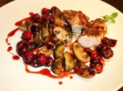 Rezept: Krustiges Spanferkelfilet mit Cranberries und Pilzen Krustiges Spanferkelfilet mit Cranberries und Pilzen - Rezept