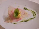 Pasta-Törtchen auf Carpaccio vom Schwertfisch - Rezept