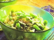 Grüne Bohnen mit Reis - Rezept
