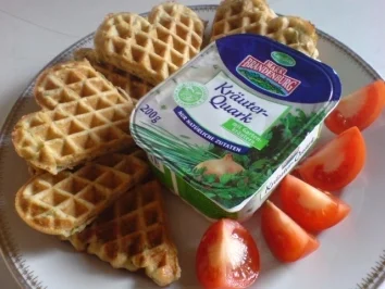 Eierwaffeln mit Kressequark - Rezept