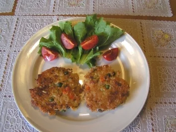 Reis-Gemüse-Puffer mit Speck - Rezept