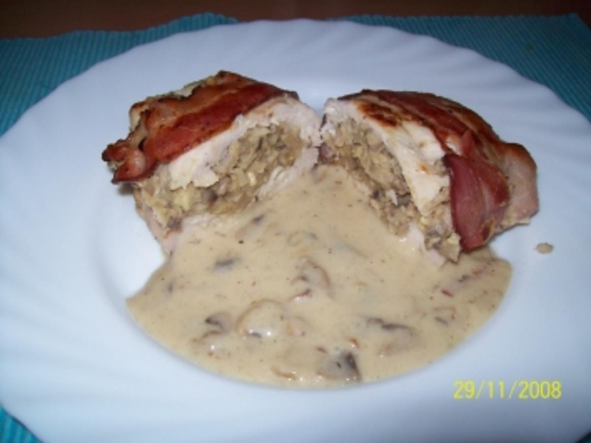 Hähnchenbrust mit Champignonfüllung - einfach - 93 kcal/100g