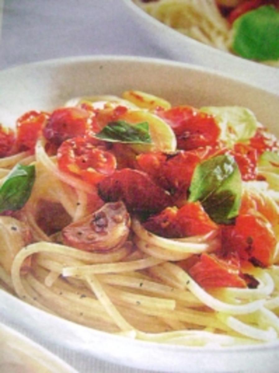 Bilder für Spagetti mit gebackenen Knoblauch - Rezept