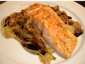 Gebackener Lachs auf Chicoree - Rezept