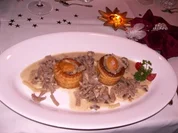 Kalbsragout in Blätterteigpasteten - Rezept