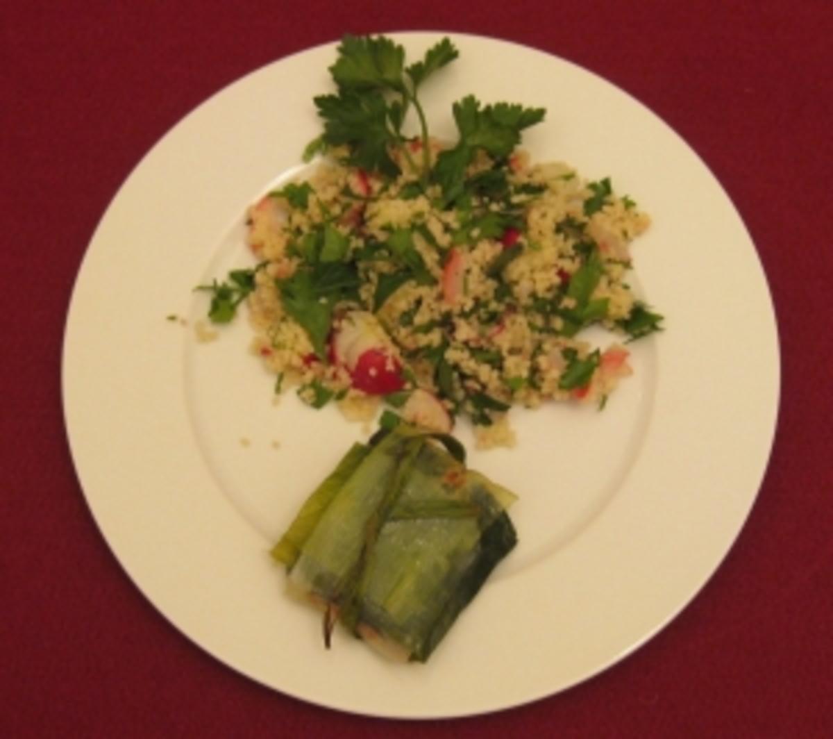 Couscous-Salat mit Merguez im Lauchbeutel - Rezept Von Einsendungen Das
perfekte Dinner