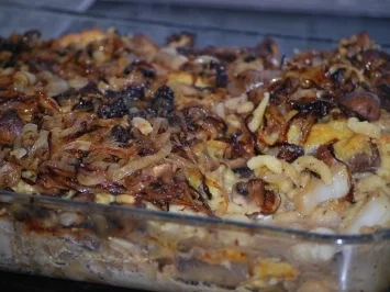 Käse-Spätzle mit Kraut und Pilzen - Rezept