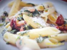 Penne mit Spinat - Rezept