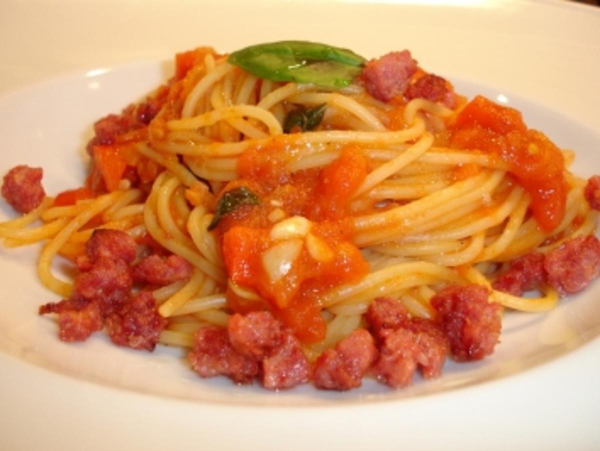 Pasta mit Tomaten und Salsiccia - Rezept - Bild Nr. 3