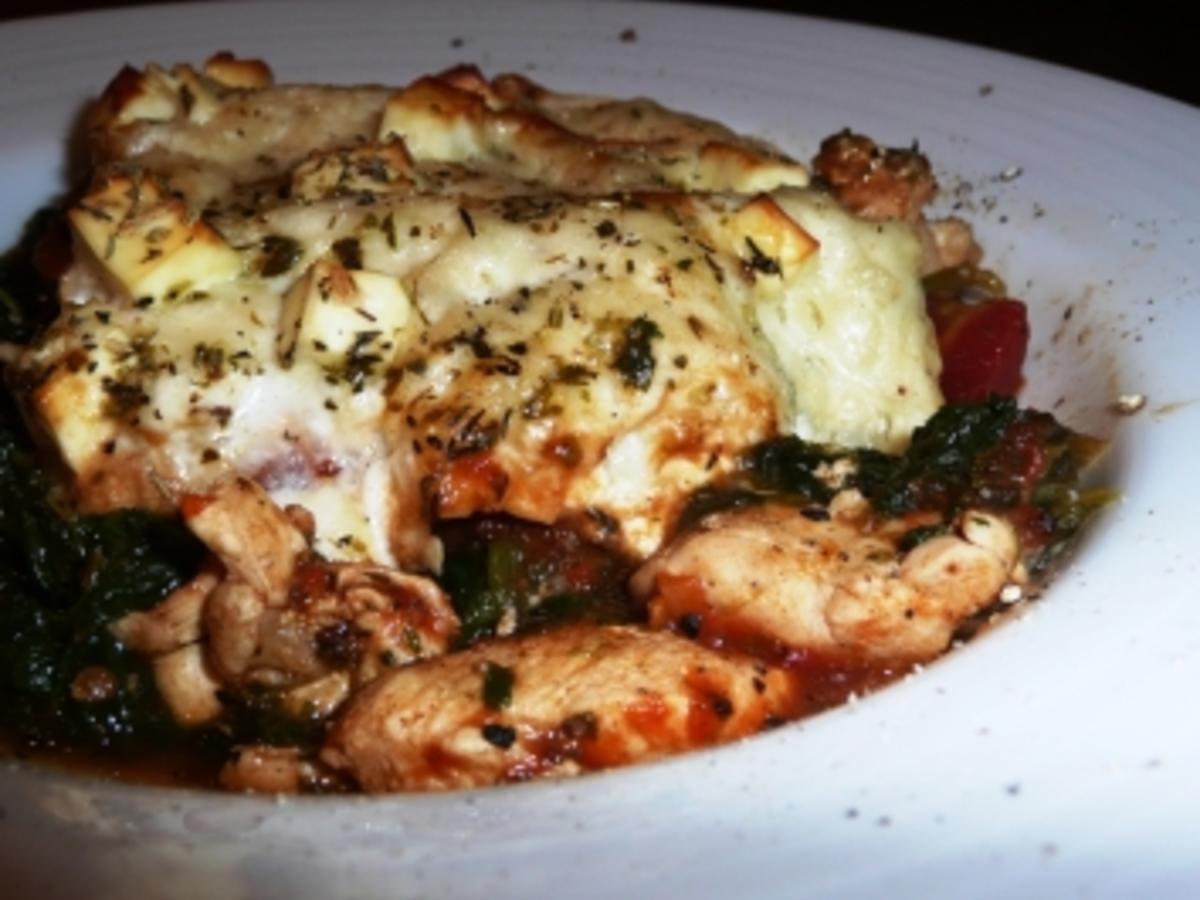 Huhn Spinat Lasagne auf die leichte Art - einfach - 100 kcal/100g