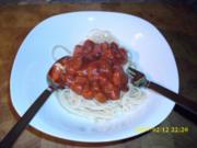 Spaghetti mit Jagdwurstragout - Rezept