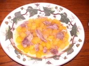 Steckrübeneintopf mit Gänsefleisch "veredelt" - Rezept