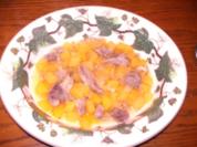 Steckrübeneintopf mit Gänsefleisch "veredelt" - Rezept