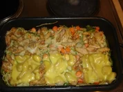 italienisches Spaghettigratin mit Fleisch und Gemüse - Rezept