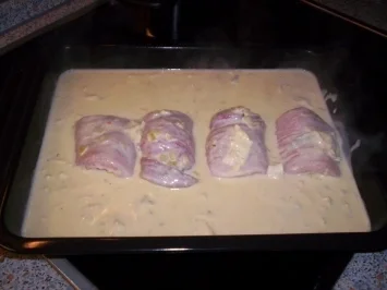 Bavaria-Blue Schnitzel mit Bacon - Rezept