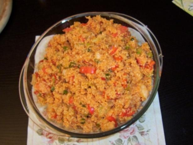 KISIR mit Bulgar {Weizen fein) auch Couscous genannt und heißes Wasser ...