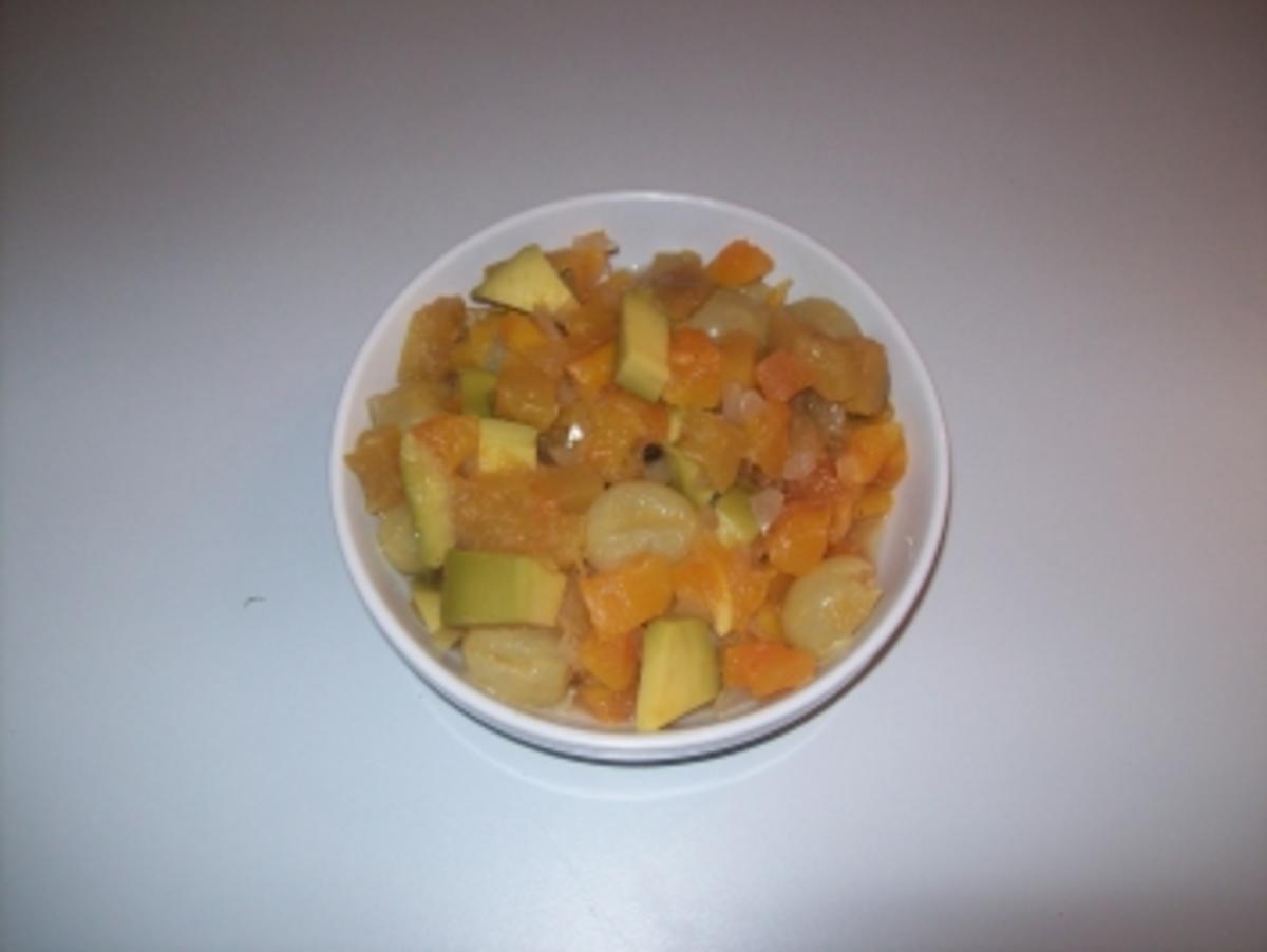 Chutney aus Mango - Papaya - Avocado und Weintrauben - Rezept